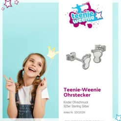Kinder Ohrring Tapsen weiß Silber Ohrstecker Kinderschmuck TW SDO202W