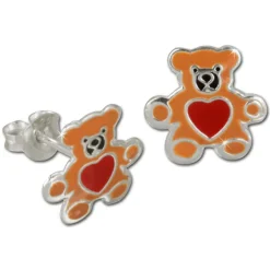 Kinder Ohrring Teddy braun Silber Ohrstecker Kinderschmuck TW SDO8104N