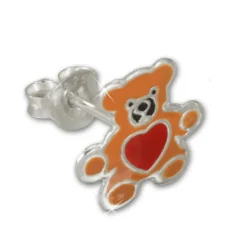 Kinder Ohrring Teddy braun Silber Ohrstecker Kinderschmuck TW SDO8104N