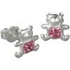 Kinder Ohrring Teddy rosa Silber Ohrstecker Kinderschmuck TW SDO8007A