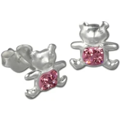 Kinder Ohrring Teddy rosa Silber Ohrstecker Kinderschmuck TW SDO8007A
