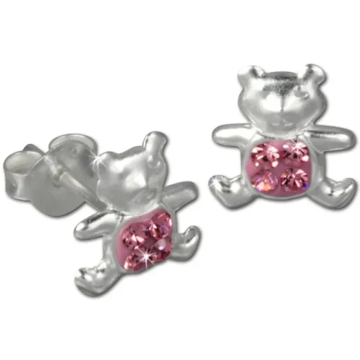 Kinder Ohrring Teddy rosa Silber Ohrstecker Kinderschmuck TW SDO8007A