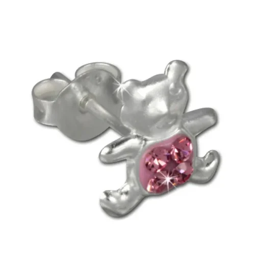 Kinder Ohrring Teddy rosa Silber Ohrstecker Kinderschmuck TW SDO8007A