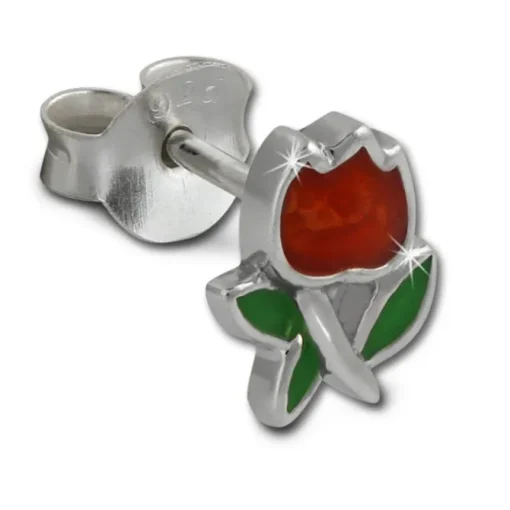 Kinder Ohrring Tulpe Silber Ohrstecker Kinderschmuck TW SDO216R