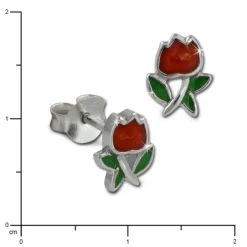 Kinder Ohrring Tulpe Silber Ohrstecker Kinderschmuck TW SDO216R