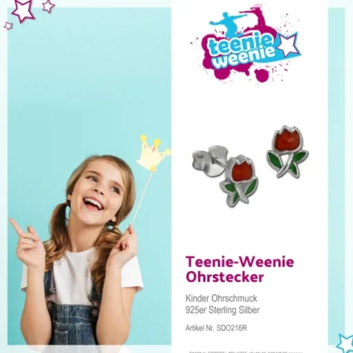 Kinder Ohrring Tulpe Silber Ohrstecker Kinderschmuck TW SDO216R