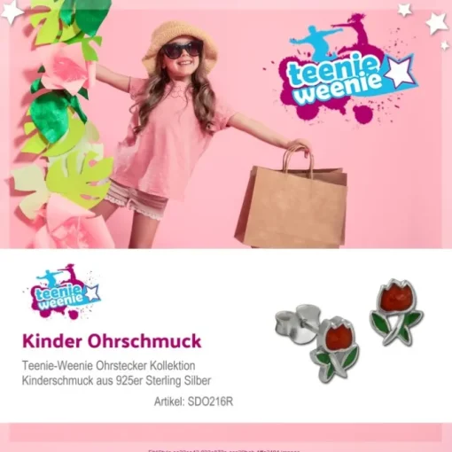 Kinder Ohrring Tulpe Silber Ohrstecker Kinderschmuck TW SDO216R