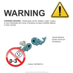 Kinder Ohrring Wal blau Silber Ohrstecker Kinderschmuck TW SDO8001H