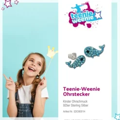 Kinder Ohrring Wal blau Silber Ohrstecker Kinderschmuck TW SDO8001H