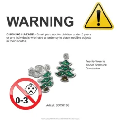 Kinder Ohrring Weihnachtsbaum Silber Ohrstecker Kinderschmuck TW SDO613G
