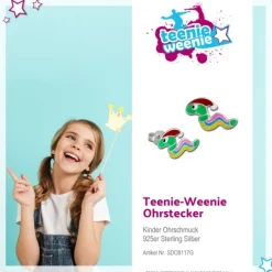 Kinder Ohrring Wurm grün Silber Ohrstecker Kinderschmuck TW SDO8117G