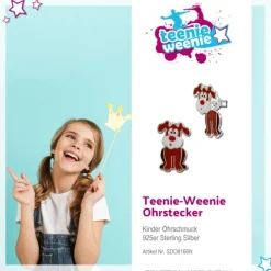 Kinder Ohrstecker Hund Dangle 925 Sterling Silber Kinderschmuck TW SDO8166N