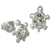 Kinder Ohrstecker Schildkröte weiß Silber Kinderschmuck TW SDO8006W