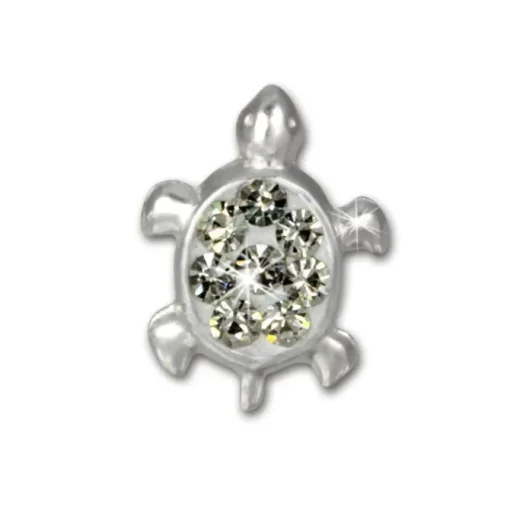Kinder Ohrstecker Schildkröte weiß Silber Kinderschmuck TW SDO8006W