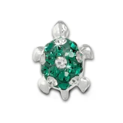 Kinder Ohrstecker Schildkröte grün/weiß Silber Kinderschmuck TW SDO8006G