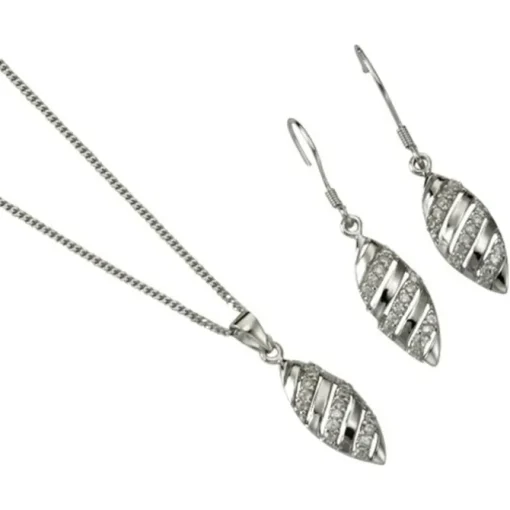 KISMA Schmuck Set Blatt 4-teilig Sterling Silber 925 KIS0109-004