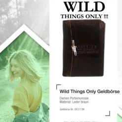 Leder braun Portemonnaie Geldbeutel Wild Things Only OPJ113N