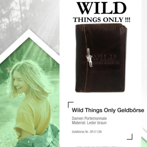 Leder braun Portemonnaie Geldbeutel Wild Things Only OPJ113N