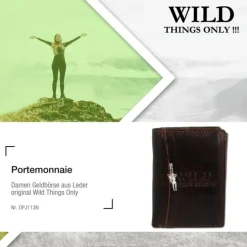 Leder braun Portemonnaie Geldbeutel Wild Things Only OPJ113N