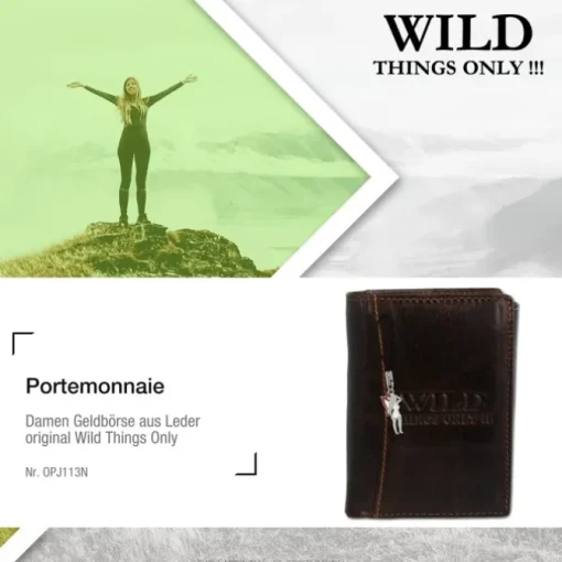 Leder braun Portemonnaie Geldbeutel Wild Things Only OPJ113N