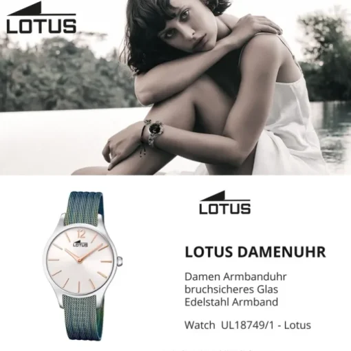 Lotus Damen Armbanduhr Bliss 18749/1 Analog Edelstahl blau grün UL18749/1