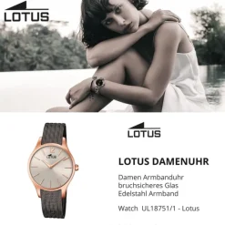 Lotus Damen Armbanduhr Bliss 18751/1 Analog Edelstahl schwarz UL18751/1