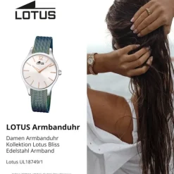 Lotus Damen Armbanduhr Bliss 18749/1 Analog Edelstahl blau grün UL18749/1