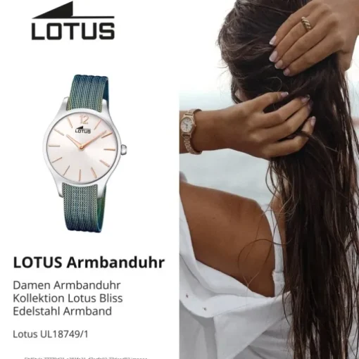 Lotus Damen Armbanduhr Bliss 18749/1 Analog Edelstahl blau grün UL18749/1
