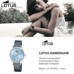Lotus Damen Armbanduhr Bliss 18749/2 Analog Edelstahl hellblau UL18749/2