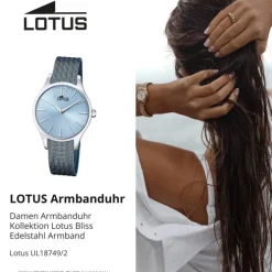 Lotus Damen Armbanduhr Bliss 18749/2 Analog Edelstahl hellblau UL18749/2