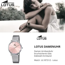 Lotus Damen Armbanduhr Smart Casual 18731/2 Analog Edelstahl silber UL18731/2