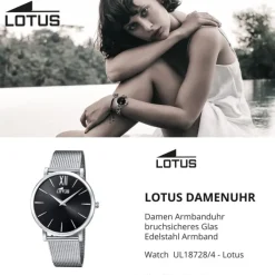 Lotus Damen Armbanduhr Smart Casual 18728/4 Analog Edelstahl silber UL18728/4