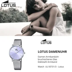 Lotus Damen Armbanduhr Smart Casual 18731/3 Analog Edelstahl silber UL18731/3