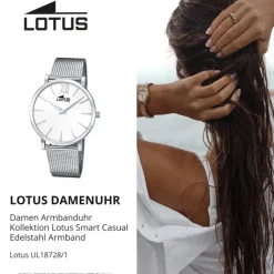Lotus Damen Armbanduhr Smart Casual 18728/1 Analog Edelstahl silber UL18728/1