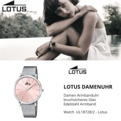 Lotus Damen Armbanduhr Smart Casual 18728/2 Analog Edelstahl silber UL18728/2
