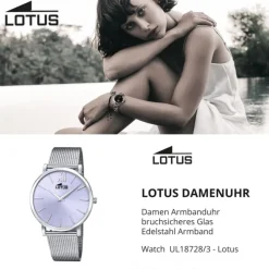 Lotus Damen Armbanduhr Smart Casual 18728/3 Analog Edelstahl silber UL18728/3