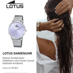 Lotus Damen Armbanduhr Smart Casual 18728/3 Analog Edelstahl silber UL18728/3