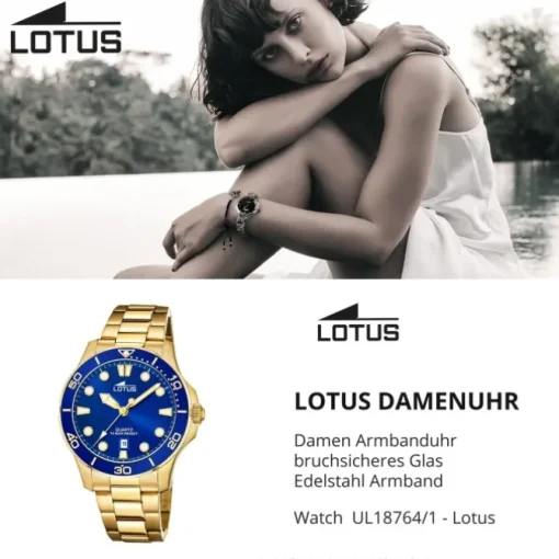 Lotus Damen Armbanduhr Sport 18764/1 Analog Edelstahl gold UL18764/1