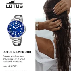 Lotus Damen Armbanduhr Sport 18762/1 Analog Edelstahl silber UL18762/1
