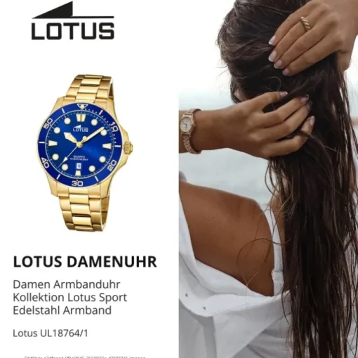 Lotus Damen Armbanduhr Sport 18764/1 Analog Edelstahl gold UL18764/1