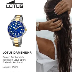 Lotus Damen Armbanduhr Sport 18763/1 Analog Edelstahl silber gold UL18763/1
