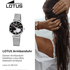 LOTUS Damen Armbanduhr Zirkonias 18615/4 Edelstahl silber UL18615/4