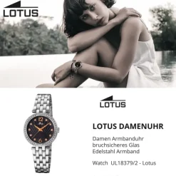 Lotus Damen-Armbanduhr Edelstahl silber 18379/2 Quarz Grace UL18379/2