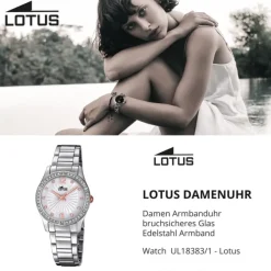 Lotus Damen-Armbanduhr Edelstahl silber 18383/1 Quarz Grace UL18383/1