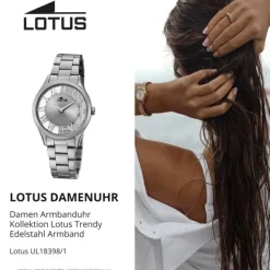Lotus Damen-Armbanduhr Edelstahl grau 18398/1 Quarz Trendy UL18398/1