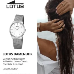 LOTUS Damen-Armbanduhr Edelstahl silber Stahlband klassisch Quarz UL18288/1