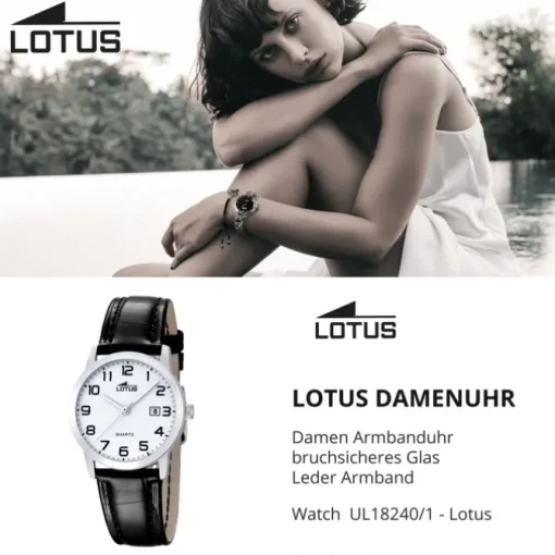 LOTUS Damen-Uhr - Lederband klassisch - Analog - Quarz - Leder - UL18240/1