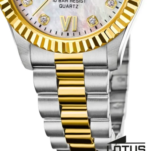 Lotus Damenuhr Edelstahl silber gold Lotus Classic Armbanduhr UL18931/1