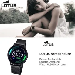 Lotus Damenuhr Edelstahl schwarz Lotus Multifunktion Armbanduhr UL50016/A