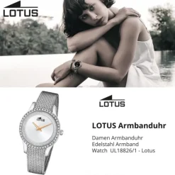 Lotus Damenuhr Edelstahl silber Lotus Classic Armbanduhr UL18826/1